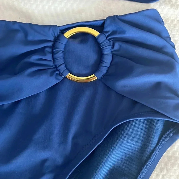 Bleu Rod Beattie Ring Me Up Over Shoulder Ring Swim Top and Bikini Bottom Sz 10 - Picture 8 of 9